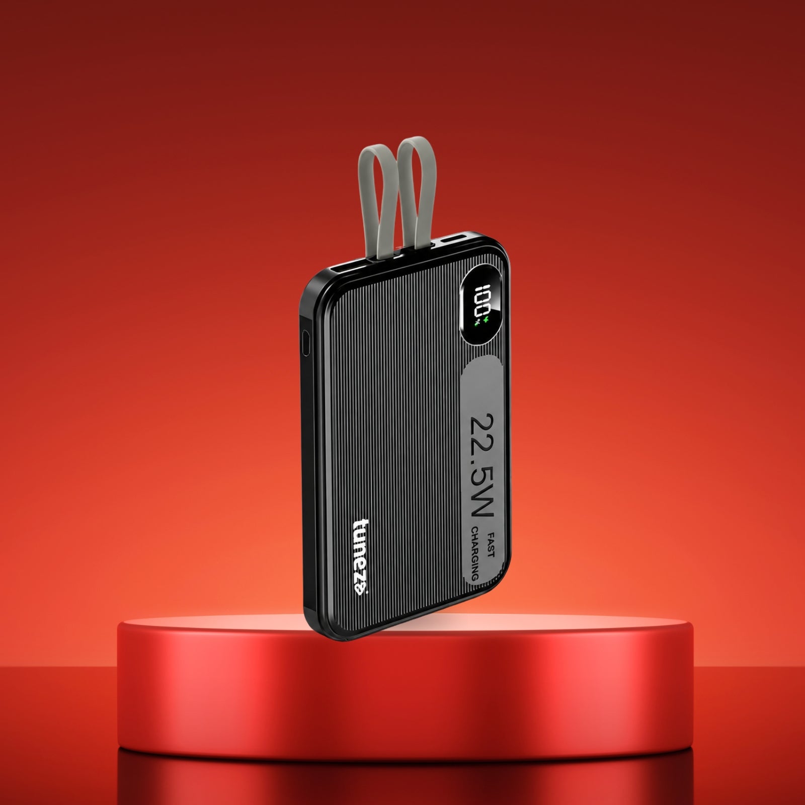 Tunez PB1831 10000mAh Power Bank | Inbuilt Charging Cables, 22.5W