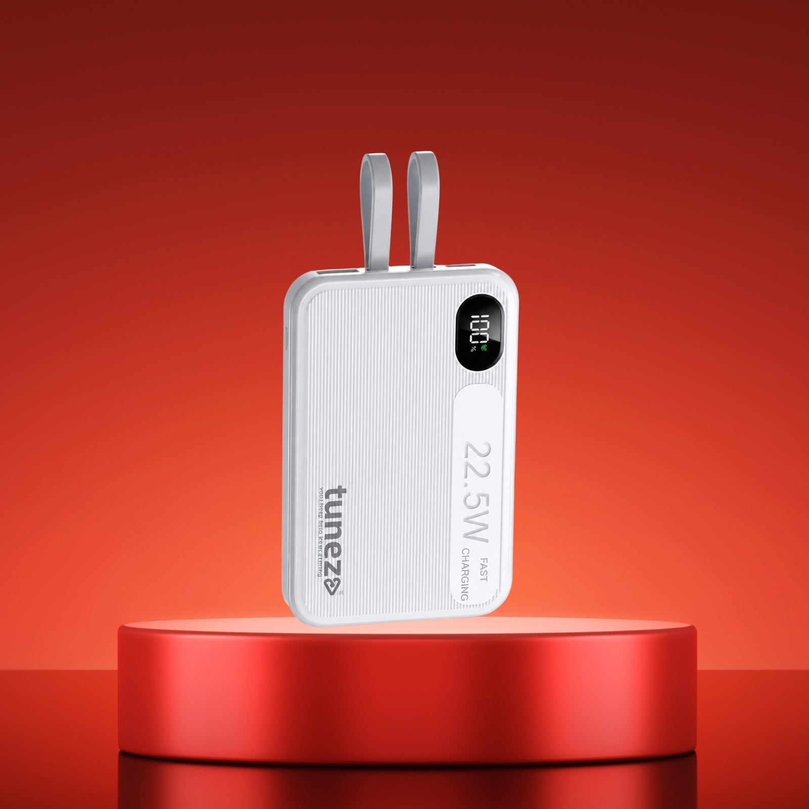 Tunez PB1831 10000mAh Power Bank | Inbuilt Charging Cables, 22.5W