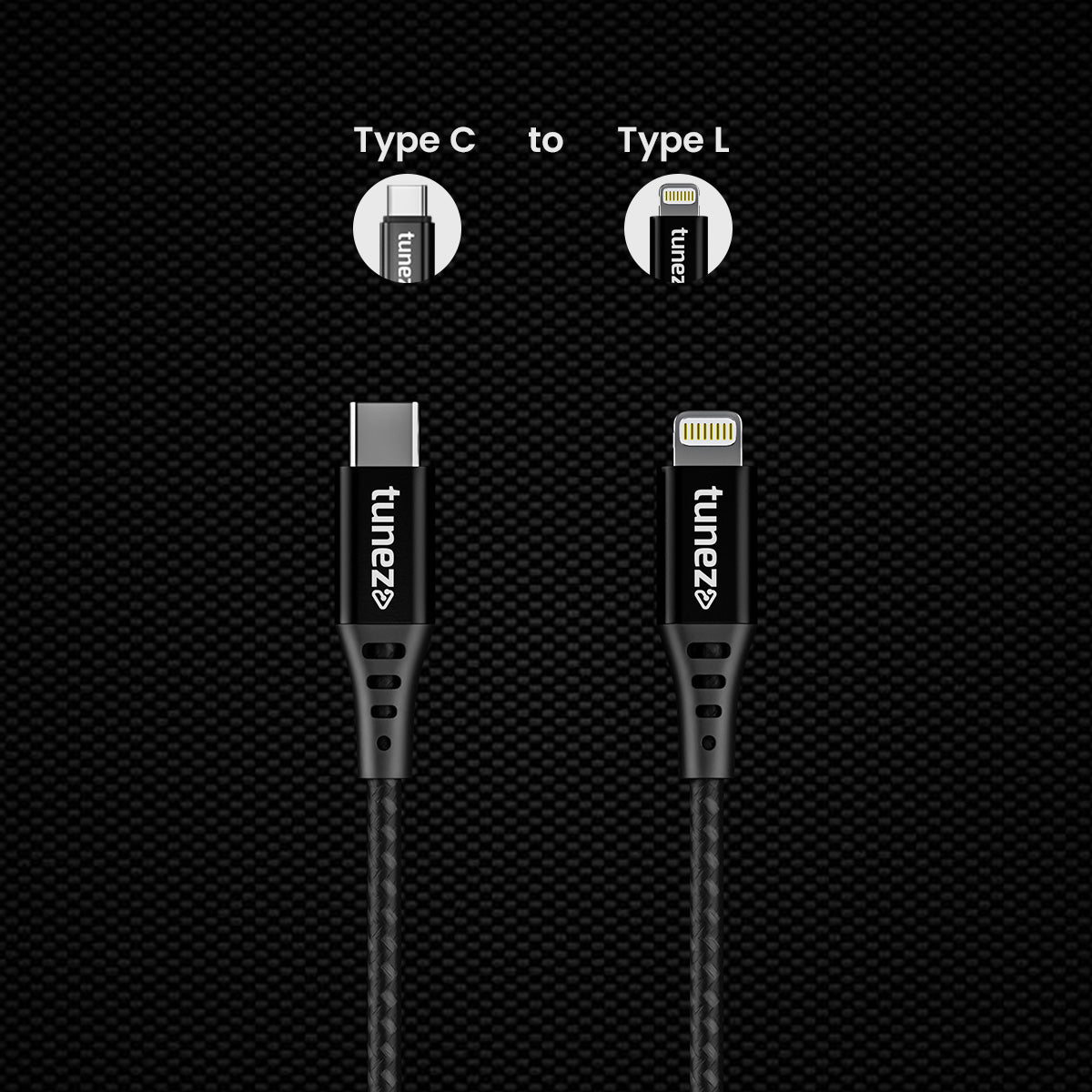Tunez CB-50 Fast Charging Type C to L Data Cable
