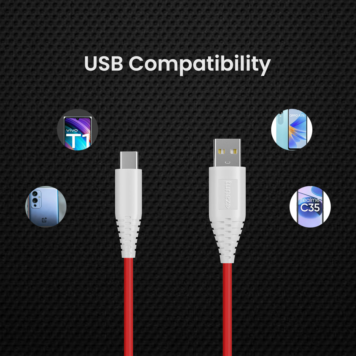 Tunez CB-70 Fast Charging Type C Data Cable