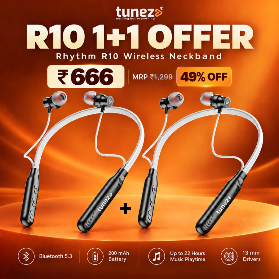 R10 Wireless Neckband – 1+1 Offer