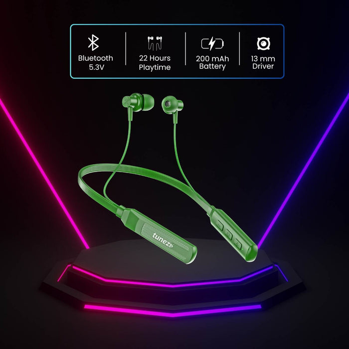 Tunez Rhythm R33 Wireless Neckband with 22H Playtime and BT 5.3