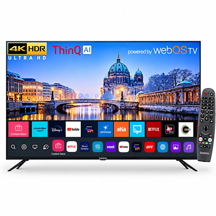Tunez 43 Inch (108 cm) 4K Smart LED TV, Model TZ43W4K