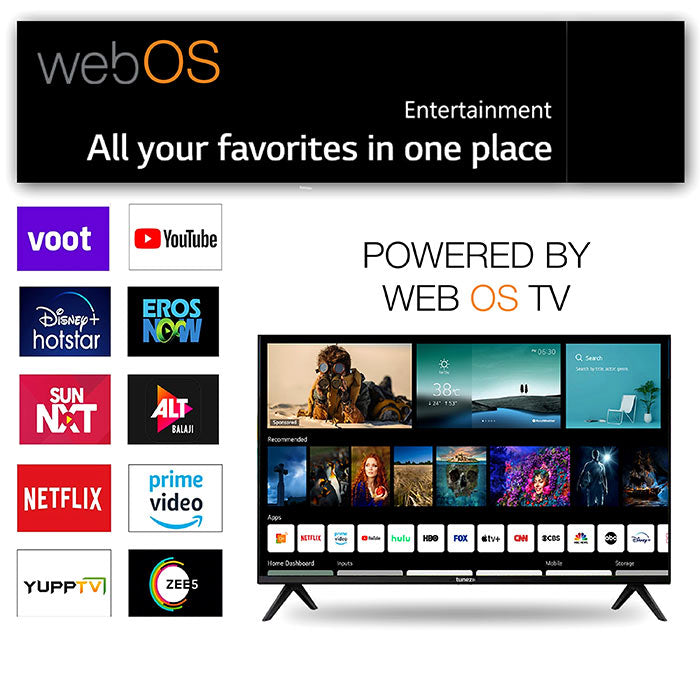 Tunez 43 Inch (108 cm) 4K Smart LED TV, Model TZ43W4K