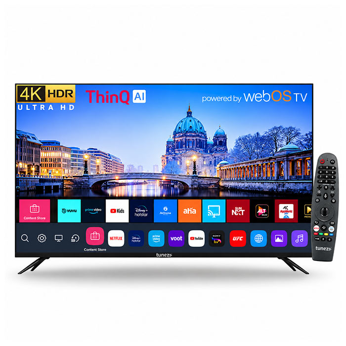 Tunez 65 Inch (164 cm) 4K Ultra HD Smart LED TV, Model TZ65W4K