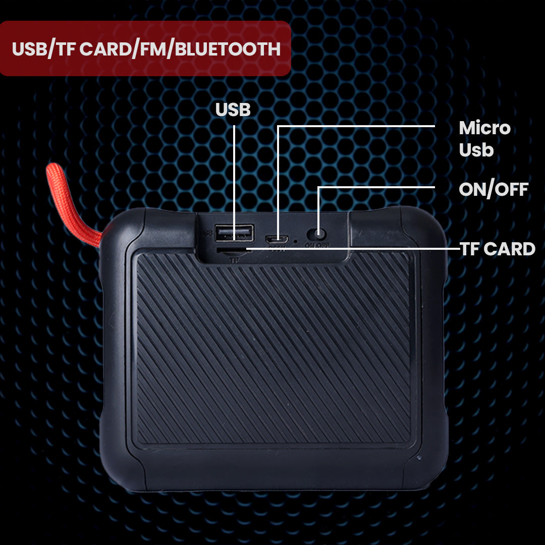 Tunez Buzz BS1015 Bluetooth Speakers | 5W Speaker, USB Support with Inbuilt Mobile Holder, Bluetooth Connectivity