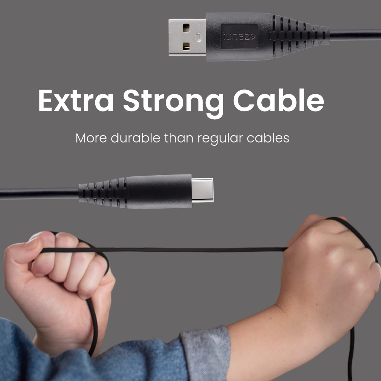 Tunez C10 Fast Charging Type C  2.4A Data Cable. - tunez