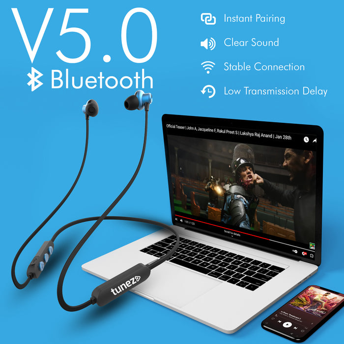 Tunez Rhythm R 30 Wireless Bluetooth Earphone -Neck Band - tunez