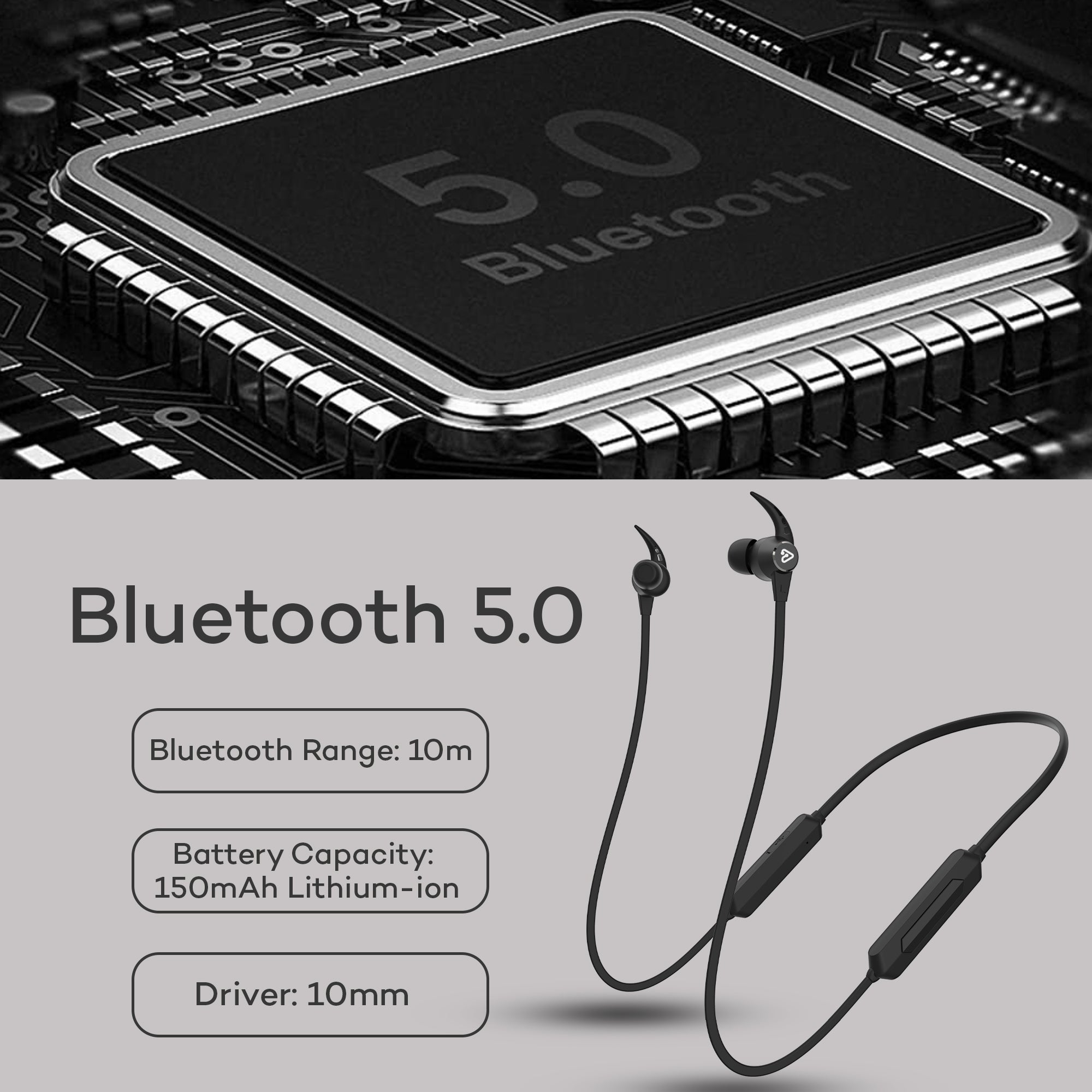 Tunez Rhythm R 50 Wireless Bluetooth Earphone - Neck Band - tunez